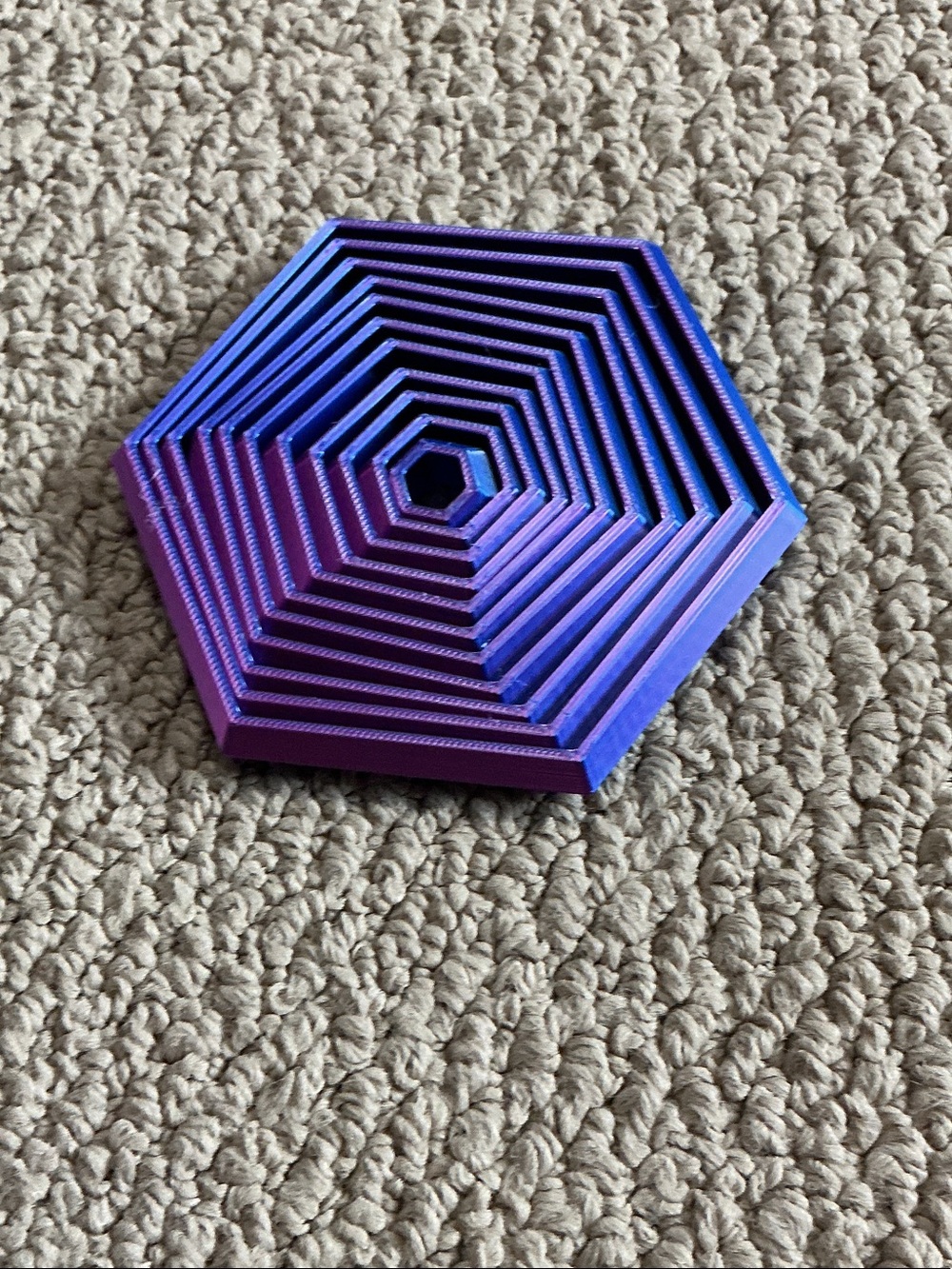 Hexagonal Layered Fidget in Blue and Purple
